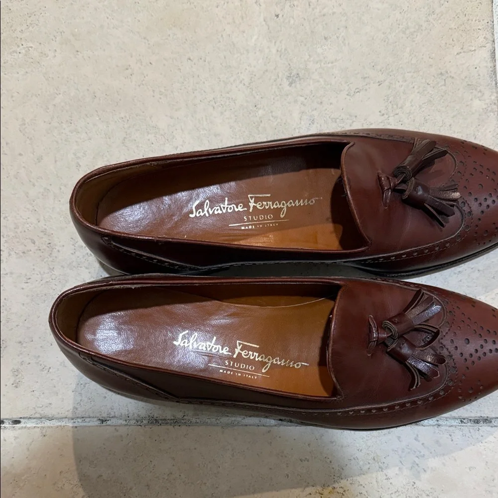 Salvatore Ferragamo Dark Brown Tassel Loafers